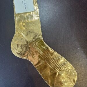 Maria La Rosa Laminated Socks in Gold